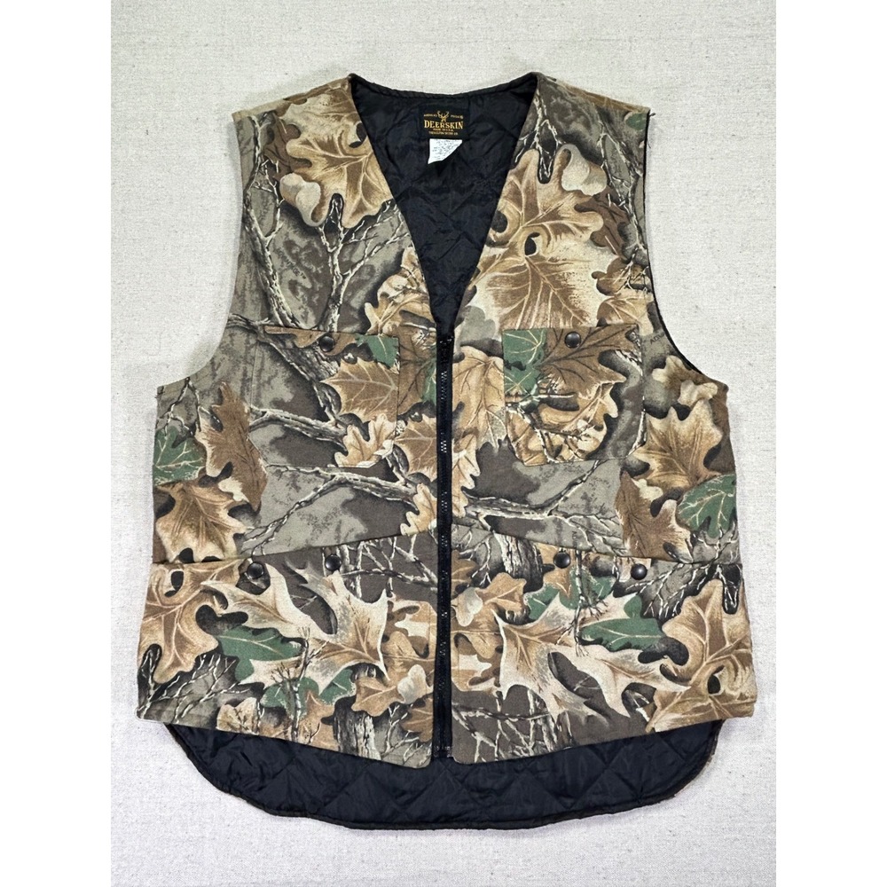 Vintage Deerskin Men's Medium Camo Archery Hunting Vest IDEAL Melton Shirt Co.